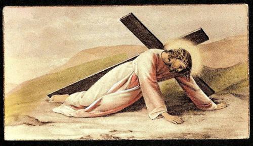 Jesus falls  - The way of the Cross. Following the Lord Jesus is not easy, trials and problems may come even persecution. However, the consolation that each of us have is the gift of eternal life given by the Lord through His death and resurrection.