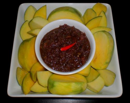 Indian mangoes and shrimp paste  - indian mangoes with shrimp paste