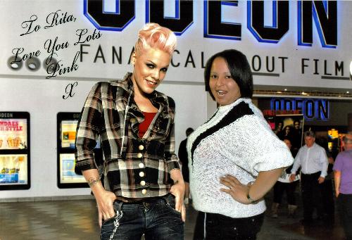 Me and Pink - Was taken in Scotland when on holiday. Bumped into her and she posed with me!! xx lmao!!