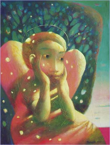 Angel thinking - Pondering on life, and who they should be helping out next