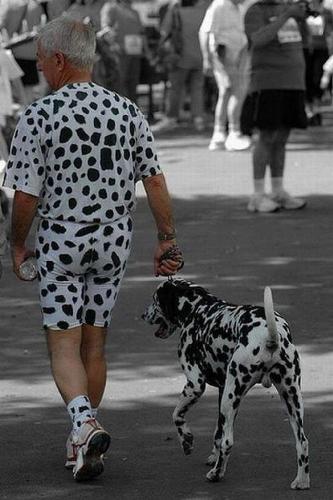 The spots have it! - Sometimes dog owners start looking like their dogs! Here is a great example of that!