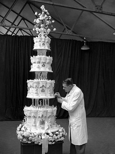 The Queen's cake - Back when Queen Elizabeth married Philip,She was a Princess! This was their wedding cake.