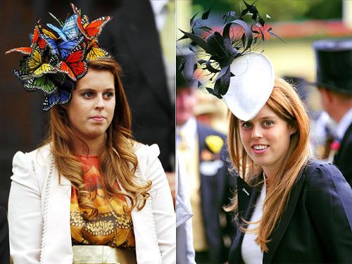 They are called hats? - Princeess Beatrice looks like a swarn of butterfies are stuck on her head,on the left! On the right it looks like she has a hood oranent on! These are not hats! No way in heck!