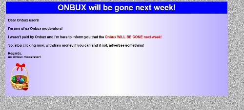 About onbux - onbux is closing site.. some ex moderator is saying this. see image.