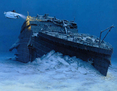 titanic - this is the pic of the titanic ship sinking.. amazing movie