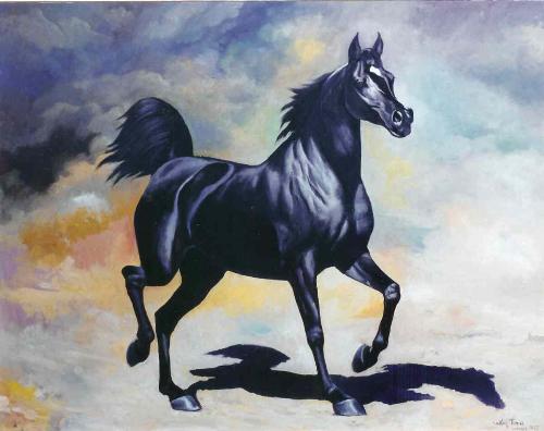 Horse Drawing - Drawing of a black horse.