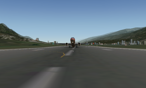 X-Plane B737 Rotation - X-Plane 9 Demo Version. This is a picture of a Boeing B737 taking off from Innsbruck Kranebitten, runway 26. The screenshot was taken at the moment of rotation, so the aircraft is pitching nose-up but still hasn't left the runway