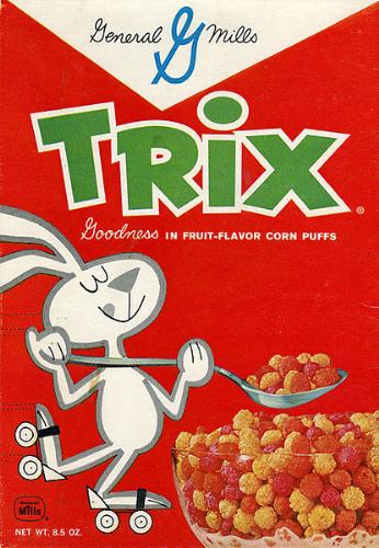 Trix - Trix cereal. An old logo on this box of Trix.