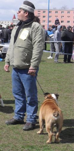 Dog and owner look alike - Waiting to enter the show ring at CAC Brasov 2011