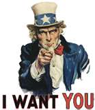I want you - Uncle Sam serve as a symbol of America.