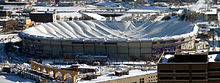 Collapsed roof - Last December it snowed so much in Minnesota,the roof of the Metro Dome collapsed! The Vikings had to play their last home games in Detroit and the other at the stadium the Minnesota Gophers play their home games!