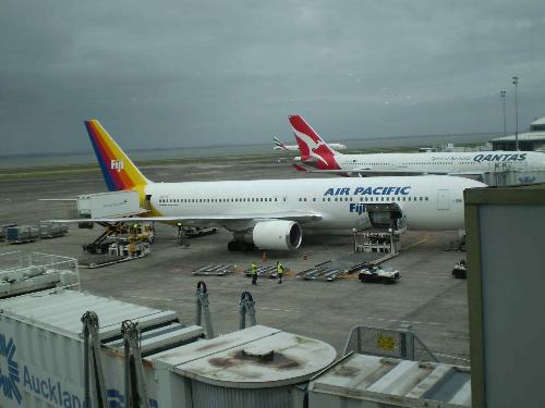 Boeing 767 - An Air Pacific Boeing 767 parked at Auckland Airport.