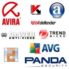 Antivirus Programs - on the picture you&#039;ll see the names of the famous brands of antivirus programs that you may use for free or with membership