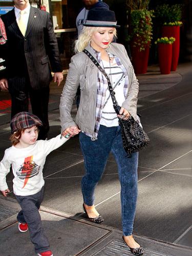Christina Aguilera - Christina with her main man,son Max. He is a cute!