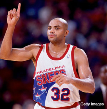 Charles Barkley - In 1995 the Philadelphia 76ers wore this jersey which are on the' worse NBA uniforms ever'list! I didn't think they were not bad! There are worse ones!