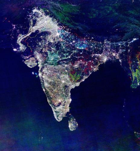 India - This is map of India during Diwali. Its a great picture.