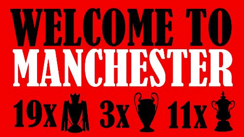 United banner of won trophies - United has won their 19th Barclays Premier league trophy, and this banner is specially designed to show the silverware won by United so far...  Glory glory Man United!