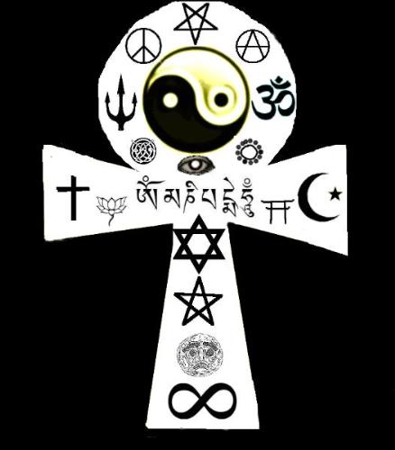 The Golden Cleric's Ankh - A new symbol to remind us we are all one race, one people. Our religions need not seperate us. Our belief in those religions can be a unifying force. The mere existence of our myriad religions is proof of our commonality in seeking answers from this universe of ours.