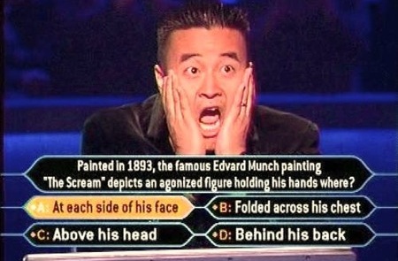millionaire - an image of a guy playing who wants to be a millionaire for this category