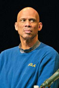 Kareem Abdul-Jabbar. - He is pissed at the Lakers becuase he has not had a statue made of him outside of the Staples center when other Lakers stars have allready like Magic Johnson!