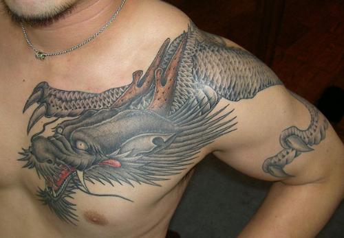 beautiful - dragon on his arm very nice
