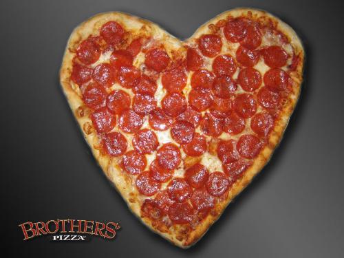 Pizza - A heart shaped pizza