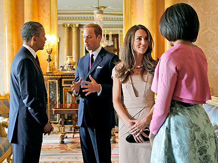 Great Britian visit - The other day The Obama's were in Great Britian. Here they were greeting with the Duke and Duchess of Cambridge.