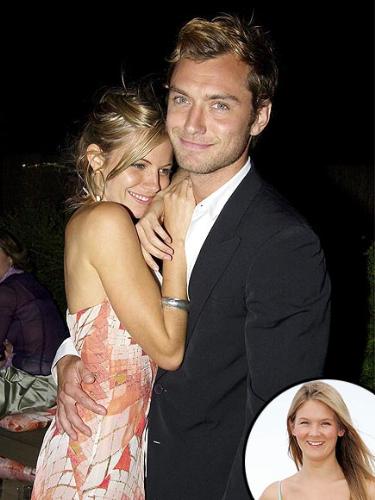 Jude Law - His relationship with Sienna Miller went bad because he was cught having an affair with his kids 26 year old nanny! I believe one of his kids cought him in bed with the nanny,too! Idiot!