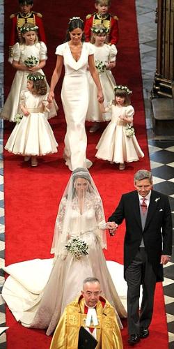 Wedding Day - This is a photo of Kate Middleton wither father and her attendents on her wedding day on 4/29/2011.