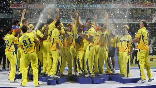 IPL Champions - Chennai Super Kings celebrating their victory against RCB.