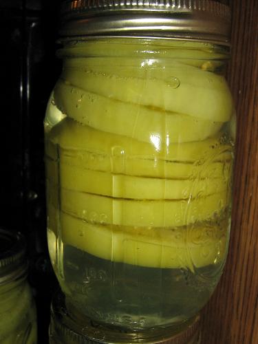 canned green tomatoes - I had a bunch of em' so thought I would can some up to have fried green tomatoes in the middle of winter!