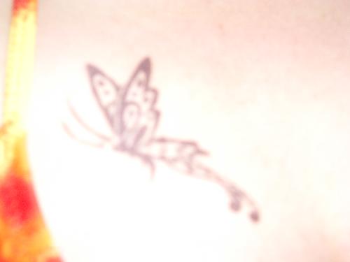 the butterfly - henna atop my bikini top