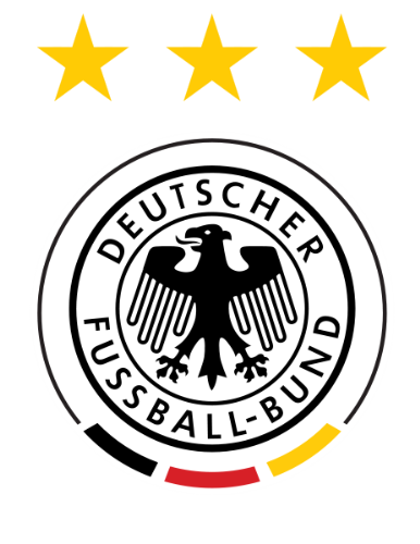 DFB Germany National Football Team - Logo of Germany National Football Team, since World Cup 1990. The three stars represent World Cup titles in 1954, 1974 and 1990