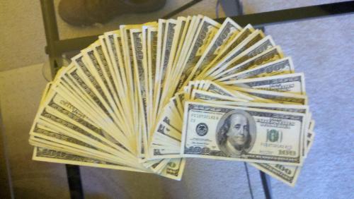 stack of money - stack of money on a table  hundred dollar bills, moola, make more money, cash