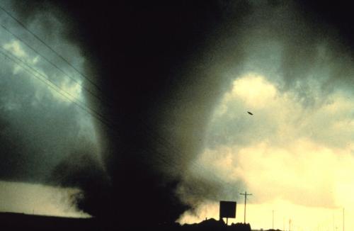 Tornado - http://www.weatherquestions.com/What_causes_tornadoes.htm