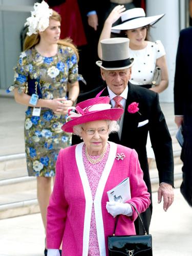 Heading to the races.  - The Queen leads Prince Philip and grand daughter's Princess Beatrice and Princess Eugenie to the races last weekend.