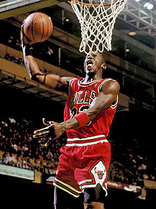 Michael Jordan - Michael Jordan going for a dunk. I think he is the best player ever to play in the NBA!