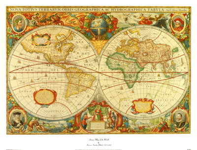 History - Map of the world in the 1500's