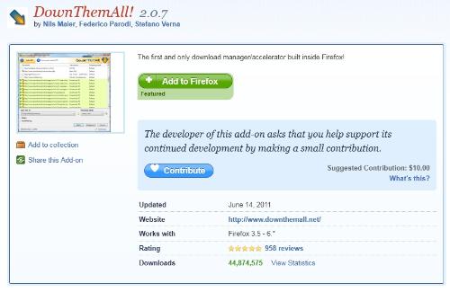 DownThemAll - Example picture from DownThemAll