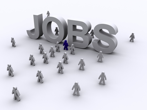 Find a good job - an image of the word job with job seekers for this category