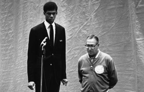 Lew Alcinder - This is Lew Alcinder when he played at UCLA under John Wooden. Of course Alcinder became Kareem Abdul-Jabbar.