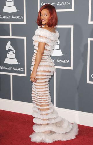 Rihanna - Rihanna wore this to the Grammy's. Beautiful and daring!