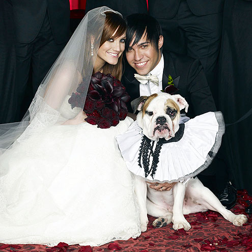 Ashlee Simpson - Two years ago Jessica's sister got married. I feel sorry for the bulldog and the outfit it had to wear!