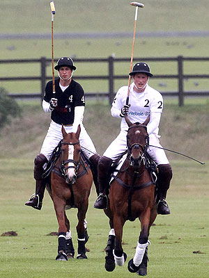Polo Match - Here is a photo of prince Harry and Prince William playing against each other in a charity polo match.