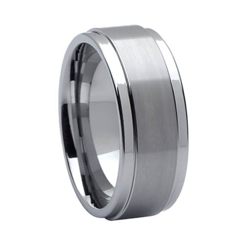 High Polished Men's Tungsten Ring Wedding Band - This beautiful men's tungsten ring is 8MM in width.
