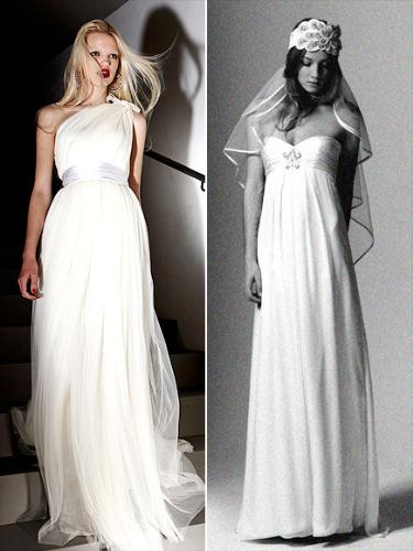 More wedding gowns  - Fashion expects believe Natalie Portman will wear one of these dresses on her wedding day. I can see her wearing either one! They look like her style!