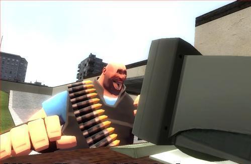Heavy - Heavy from tf2 sees something he likes on the computer