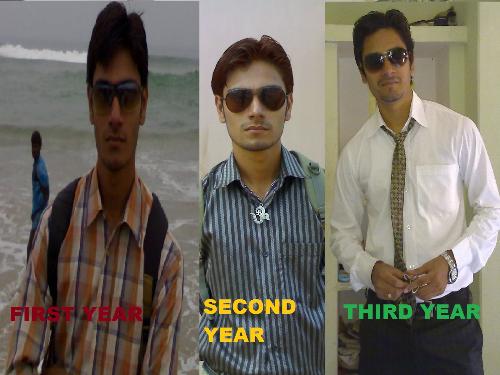 changes on me - these are the three photograph of mine which show the diferences on me  in these 3 year of btech life i hope u all find nothin on them if u  got any change plz coment on that,,,