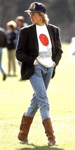 Princess Diana - She looked comfortable and still stylist with the jeans and boots.
