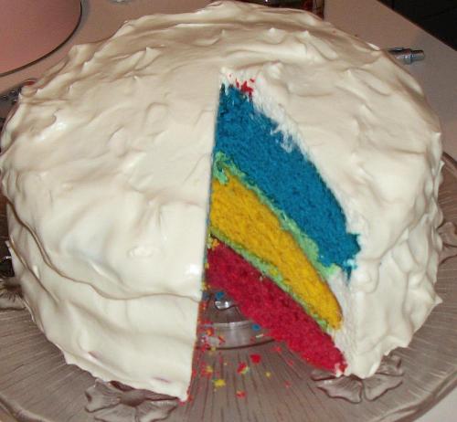 Rainbow cake - Rainbow cake for hubby's retirement